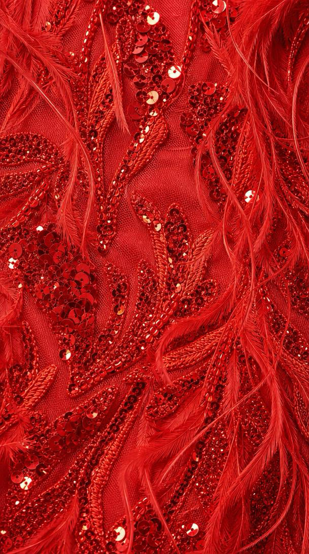 Phoenix · Custom Couture Mini — Fire Red Feathered