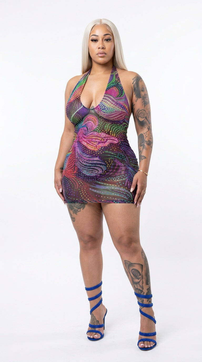 Aurora · Halter  short dress