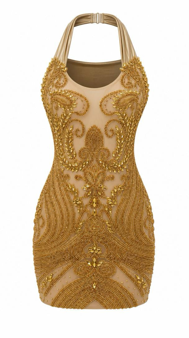 Athena · Custom Couture Mini — Gold Baroque Beaded