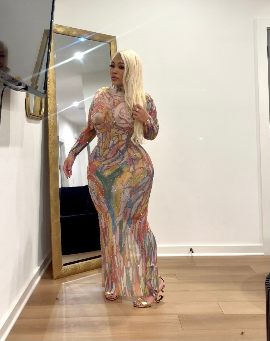 Monalisa · Brushstroke Maxi Gown