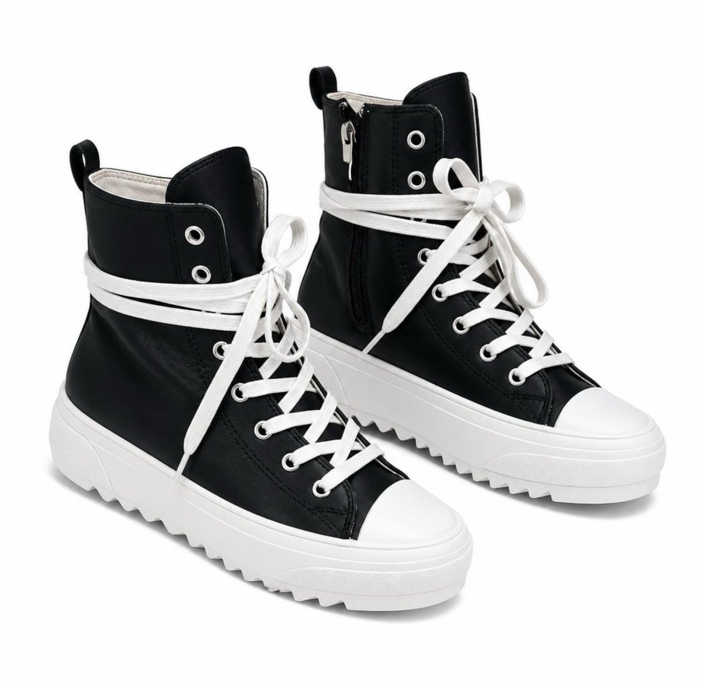 Street Smart · Black Platform High-Top Sneaker