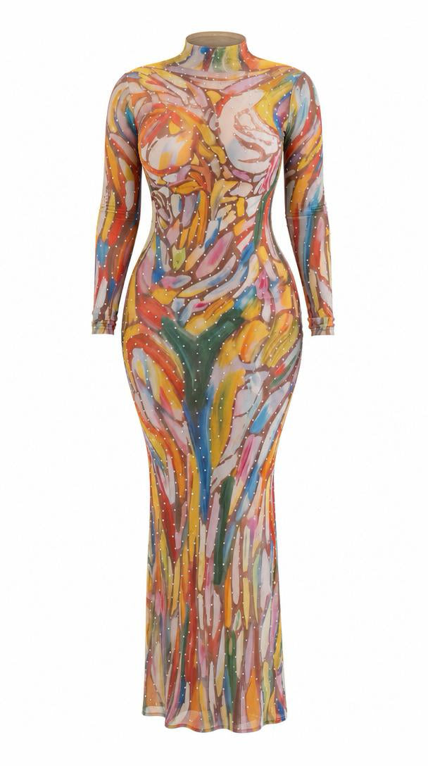 Monalisa · Brushstroke Maxi Gown